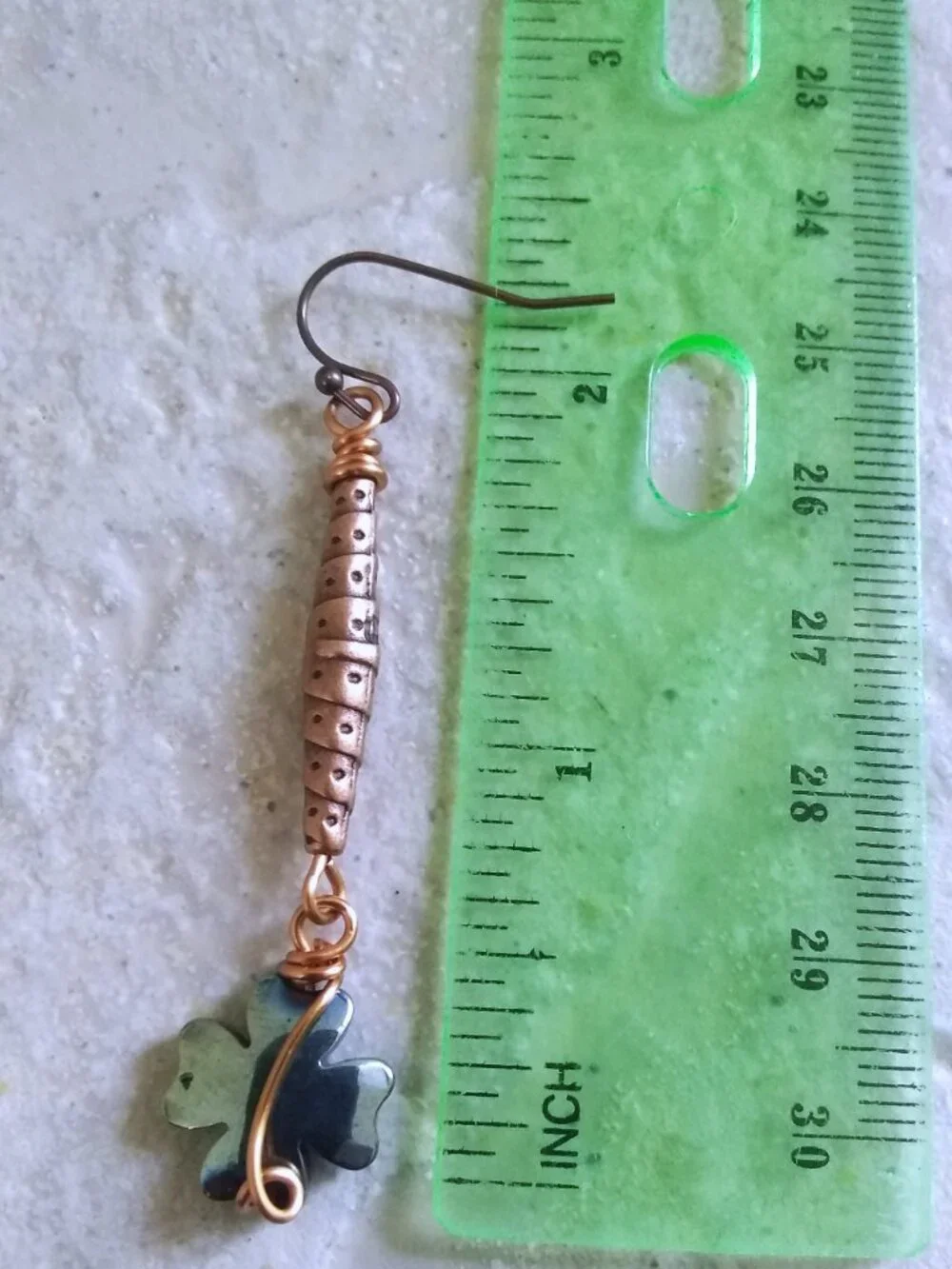 Handmade. WireWrapped. 4 Leaf Clover Dangle Earrings! Positive Vibes & Good Luck